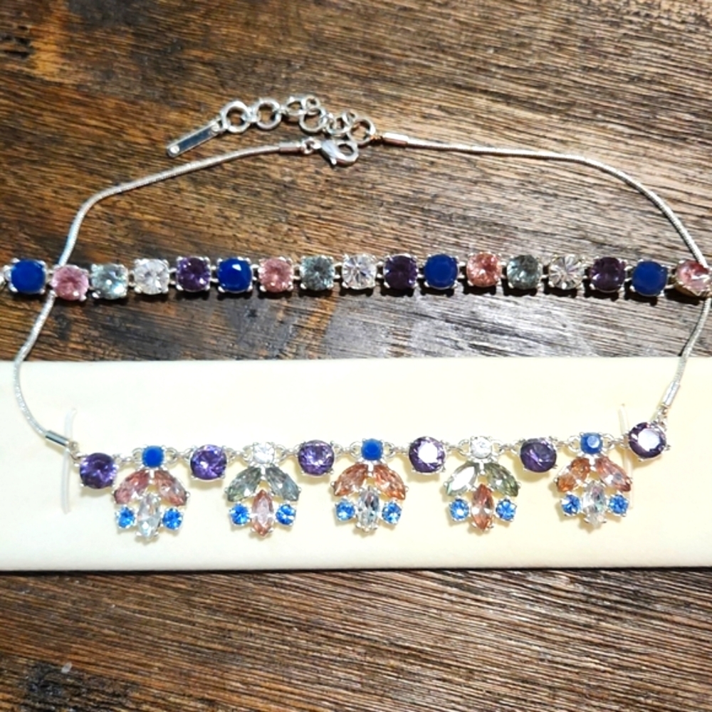 Nine West Necklace & Bracelet Set - Beautiful Sparkling Rhinestones, Silver tone